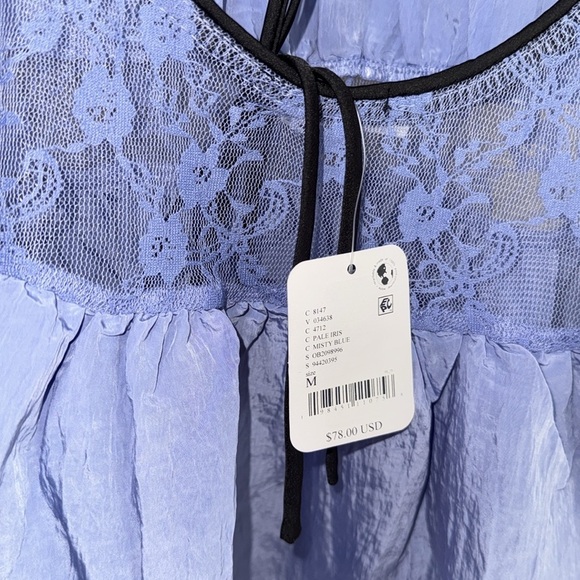 Free People top Current Obsession mini slip lace purple NEW - Picture 5 of 7